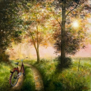 Sensommarljus 80x80, olja på duk