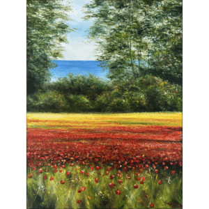 Vallmoängen, originalmålning i olja 60x80