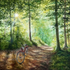 Sensommarljus 80x80, olja på duk